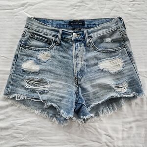Distressed Aero Mini Jean Shorts